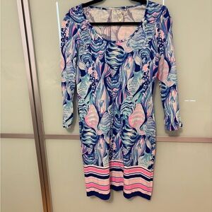 Lilly Pulitzer Blue and Pink Abstract Dress